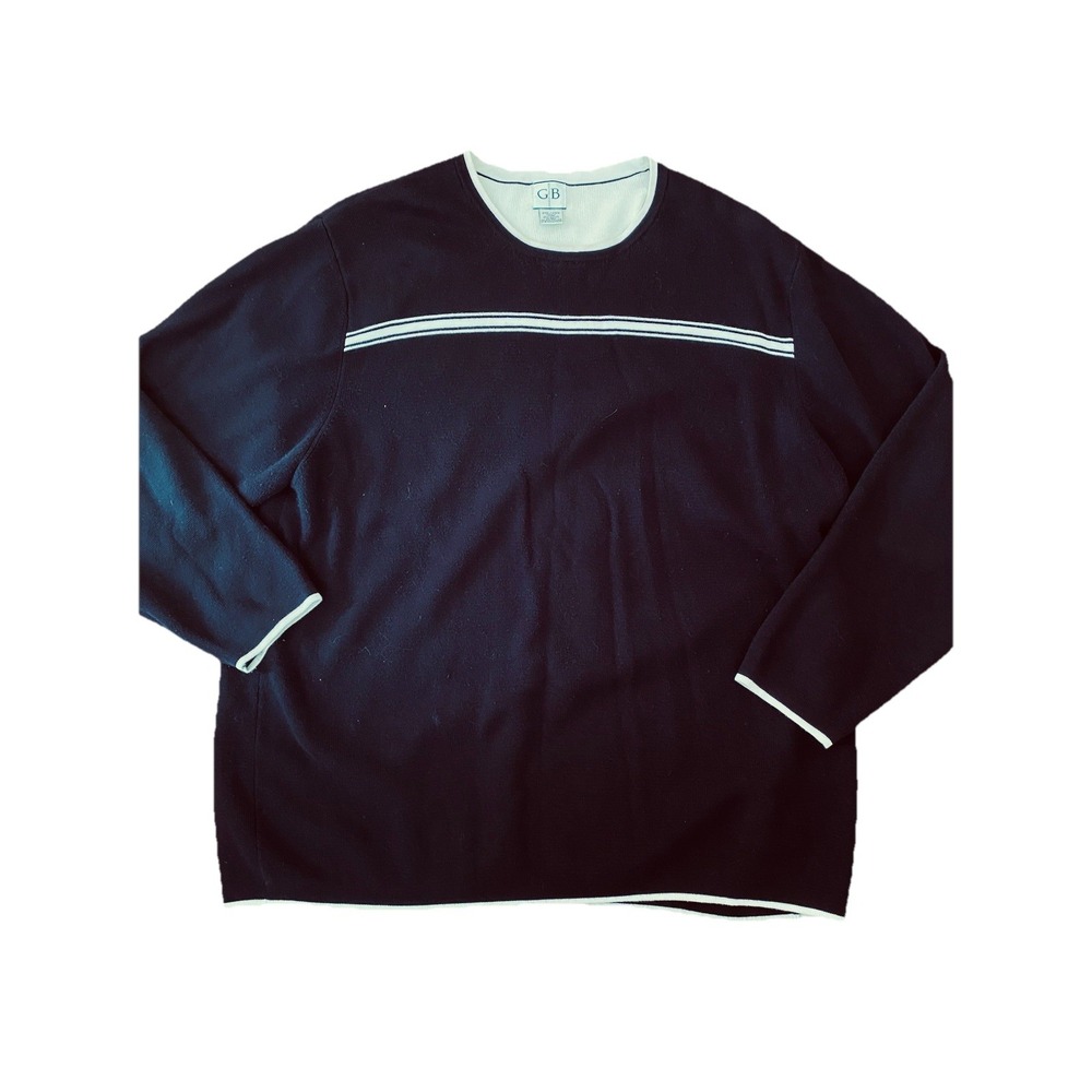 MENS GEOFFREY BEENE‎ XXL BLACK P  SWEATER  Knit Cream Stripe